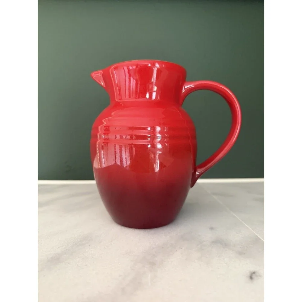 Le Creuset Stoneware Breakfast Jug Pitcher 0.7L Creamer Juice Syrup Cerise Red